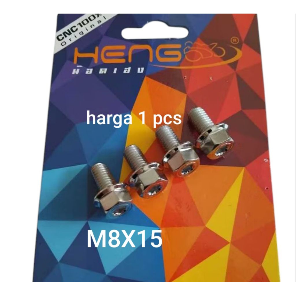 TWO 2 KEY STAINLESS PROBOLT M8X15 DRAT 12 LENGTH 1.5 CM ORIGINAL HENG THAILAND