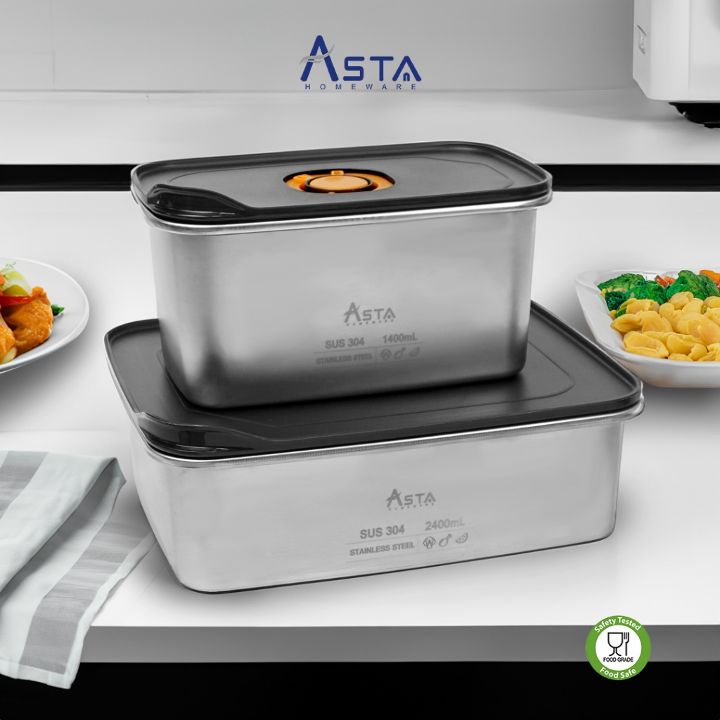 กล่องใส่อาหาร - สแตนเลส SUS 304 - กล่องใส่อาหาร - สุญญากาศ แน่น | แอสตา โฮมแวร์