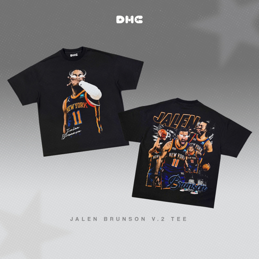 DMC Jalen Brunson New York Knicks V.2 Basketball เสื้อยืดโอเวอร์ไซส์