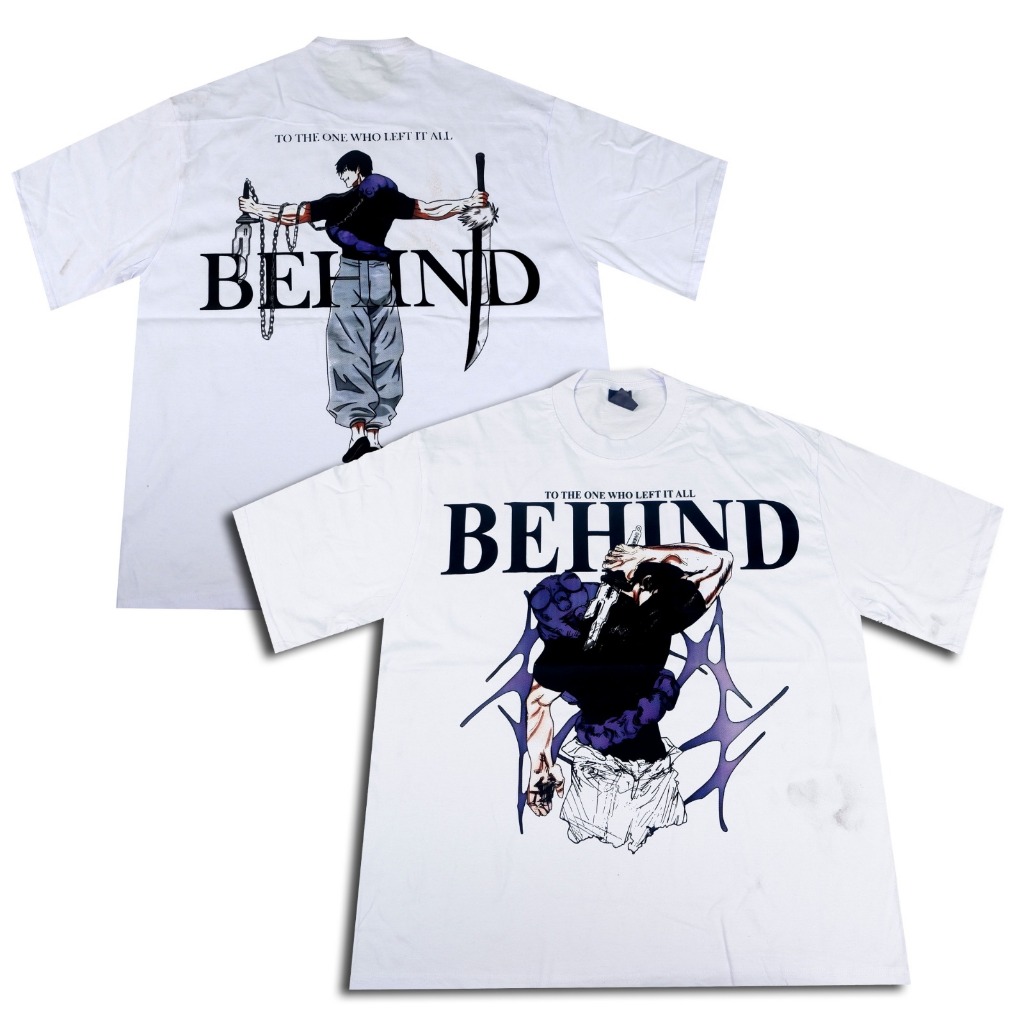 VONSEEY TOJI FUSUGURO ALL BEHIND JUJUTSU KAISEN ANIME MANGA OVERSIZE เสื้อยืดสีขาว