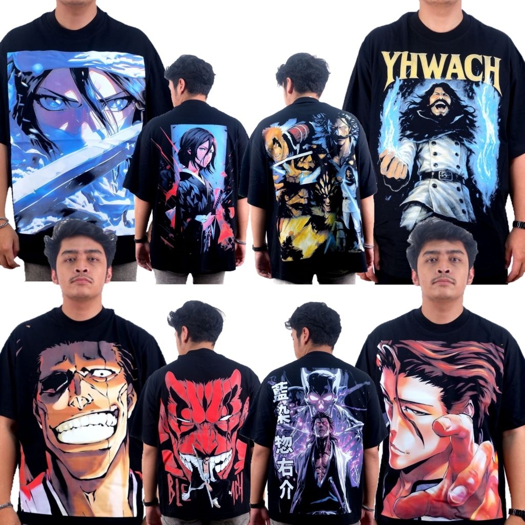 BLEACH ANIME เสื้อยืด SOSUKE AIZEN เสื้อยืด KENPACHI ZARAKI RUKIA KUCHIKI เสื้อยืด YHWACHI OVERSIZE 