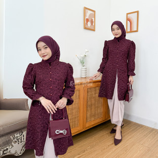 Jasmine Tunik - Atasan Tunik Embos Jaguard - Tunik Kondangan