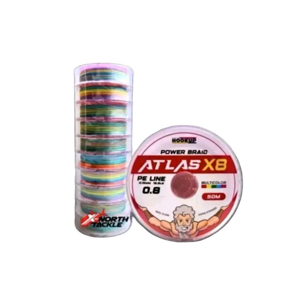 Atlas x8 หลากสี 50 เมตร เชื่อมต่อสาย pe