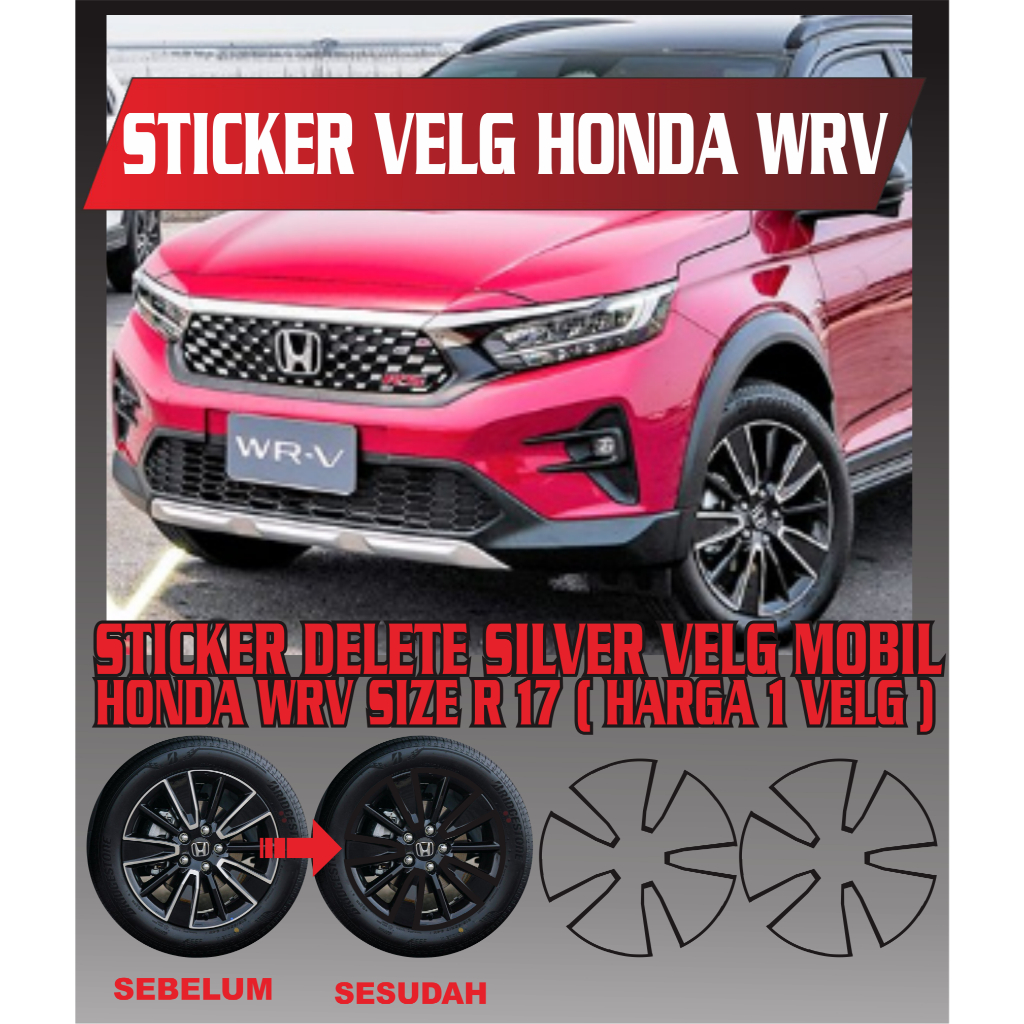 สติ๊กเกอร์ HONDA WRV RS BLACK GLOSSY SILVER RIM