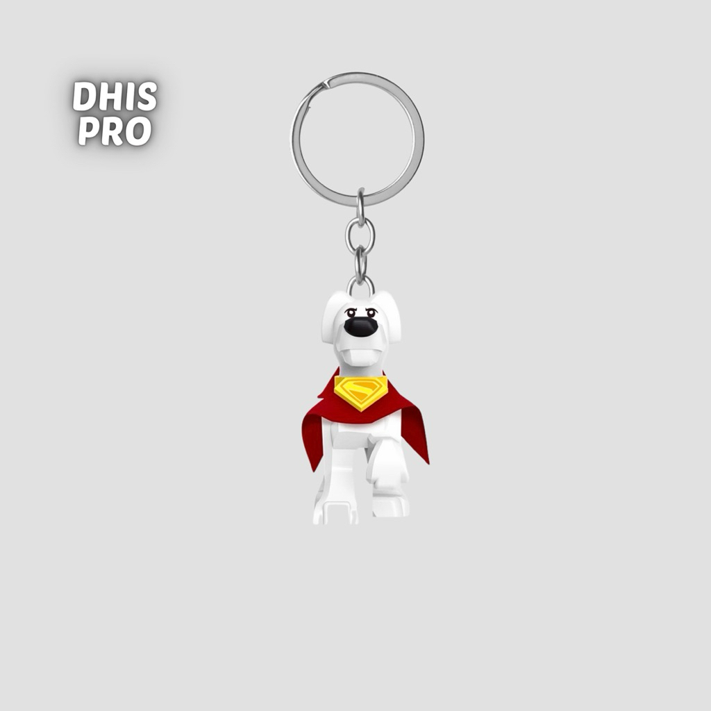 GANTUNGAN Dhis Project พวงกุญแจ LEGO Minifigure Krypto The Super Dog Superman DC Studios