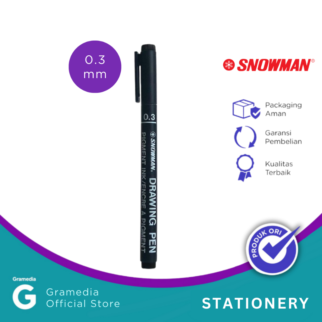 Gramedia - SNOWMAN DRAW.PEN FT700-03 BLK