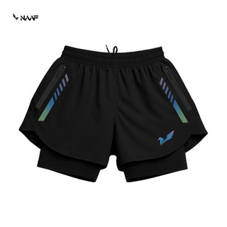 NAAF - Celana Pendek Pria 2 in 1 EliteFlex Pro Olahraga Sporty Legging Double Layer Stretch Parasut Premium