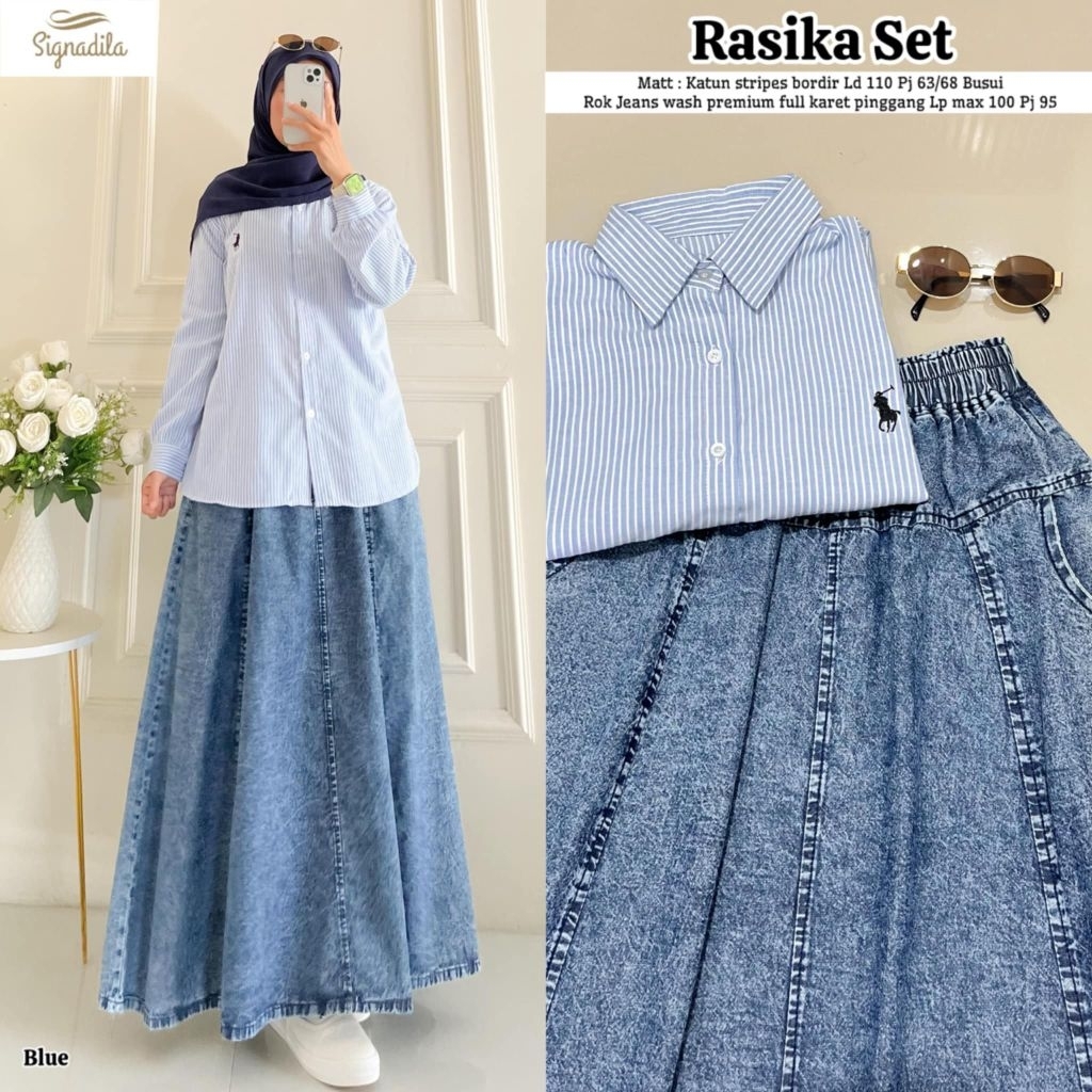 KATUN Rasika ชุดสูทผู้หญิง (ด้านบน & กระโปรง) Cotton mix Jeanswash ORI by Signadila