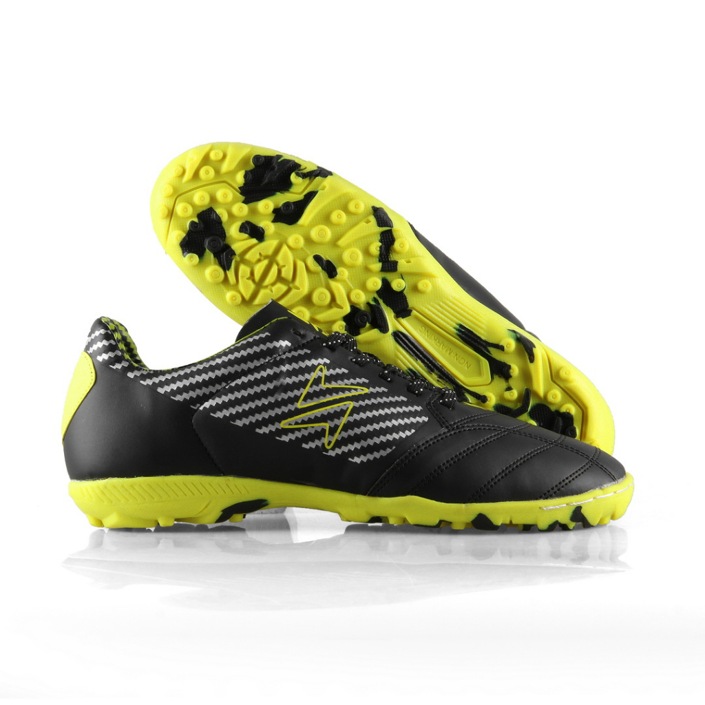 Kick Athletic - Stripes Futsal Shoes IN 22118 Black Neon Mens Sports Shoes