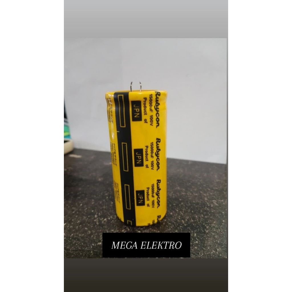 Elco 15000uf 100v rubycon japan สีเหลืองเดิม