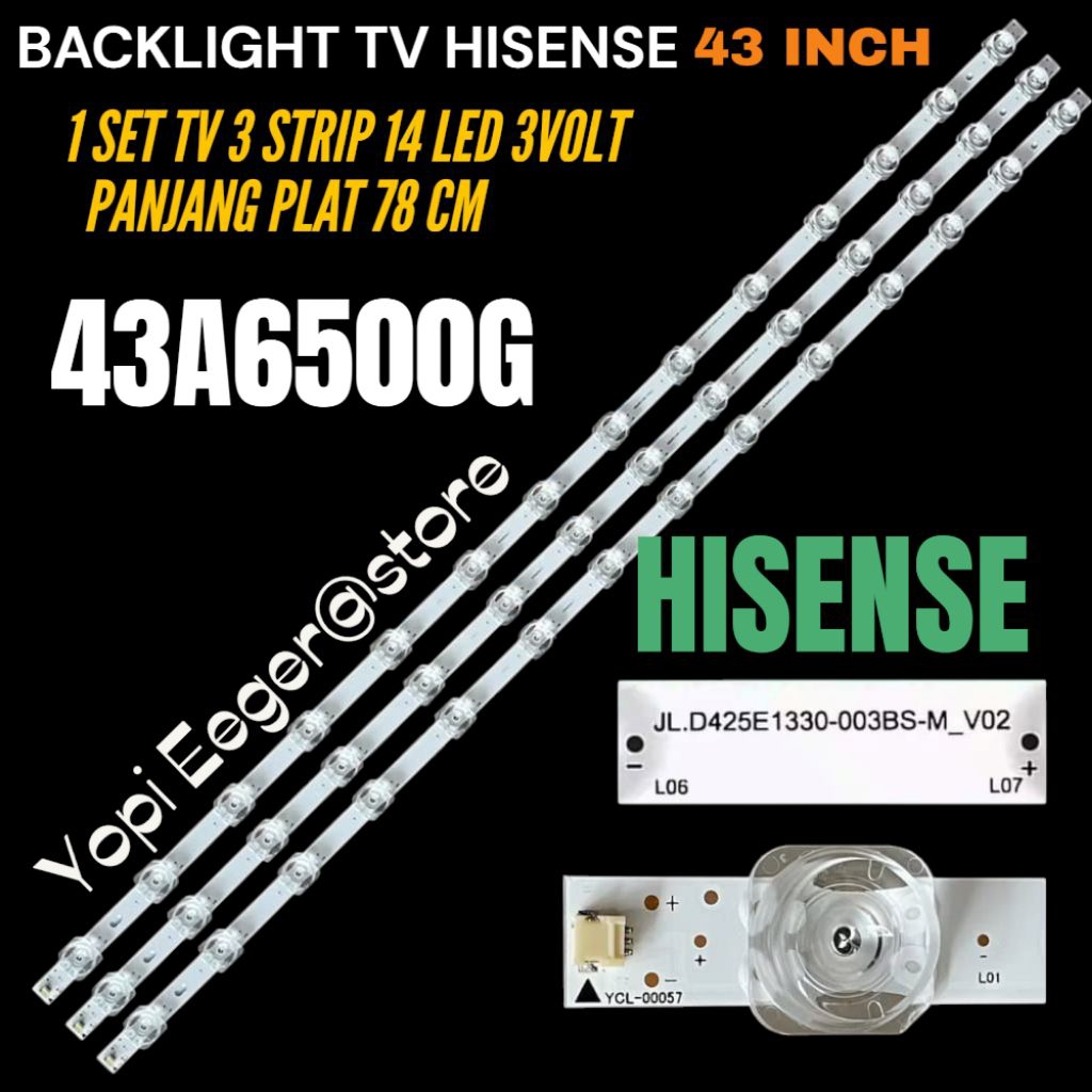 HISENSE 43 INCH LED TV BACKLIGHT 43A6500G HISENSE 43 INCH LED TV BACKLIGHT