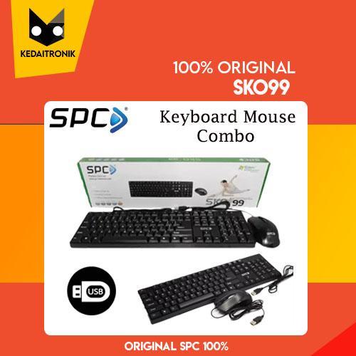เมาส์คีย์บอร์ด Combo SPC SKO99 USB Ergonomic Elegant SPC SK O99