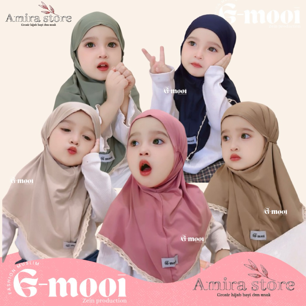 G-MOOI ฮิญาบเด็ก 0-6 เดือน 1-4 ปี ARUMI ZELINE RENDA ฮิญาบเด็ก ผ้าโพกศีรษะทารกแรกเกิด 1 ปีเด็ก hijab 2 ปี hijab 3 4 hijab
