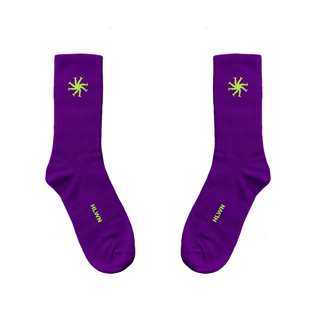 HLWN Running Unisex Socks สีม่วง - อ่อนเยาว์