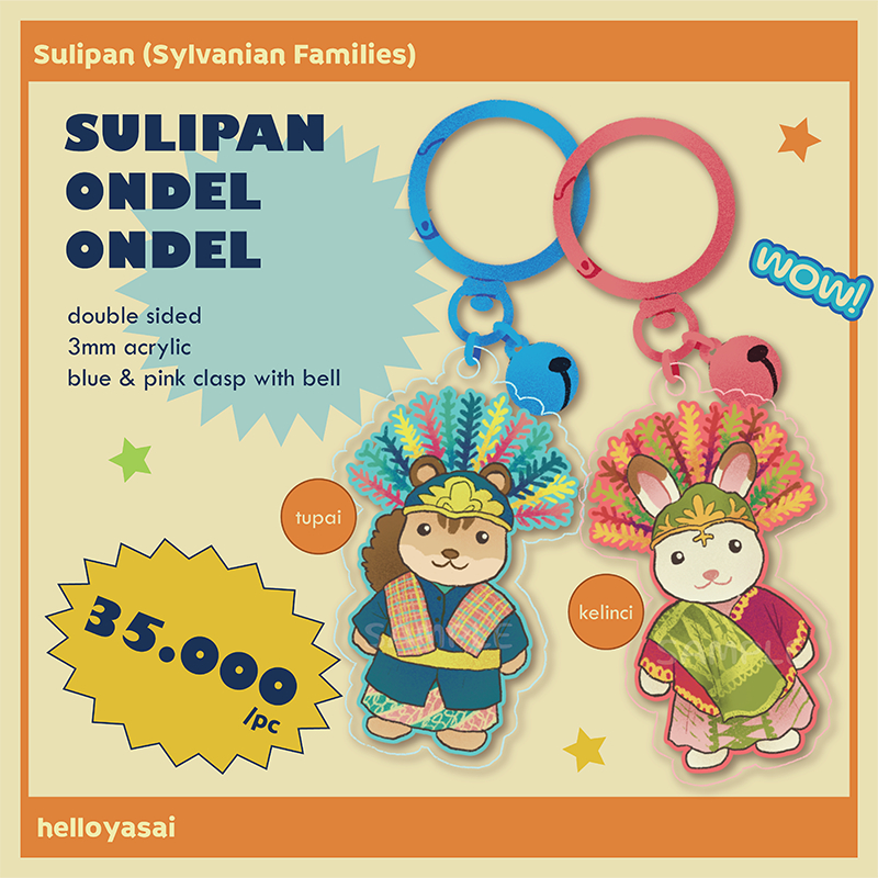 พวงกุญแจ Sulipan Ondel Ondel (Sylvanian Families Fanart)