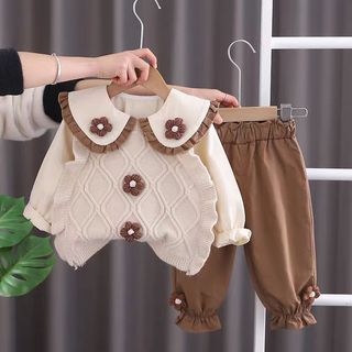 YIHAN KIDS Baru Setelan Baju Anak Perempuan 1-4 Tahun / Setelan Baju Anak Cewe  /Setelan Baju Bunga Anak Perempuan