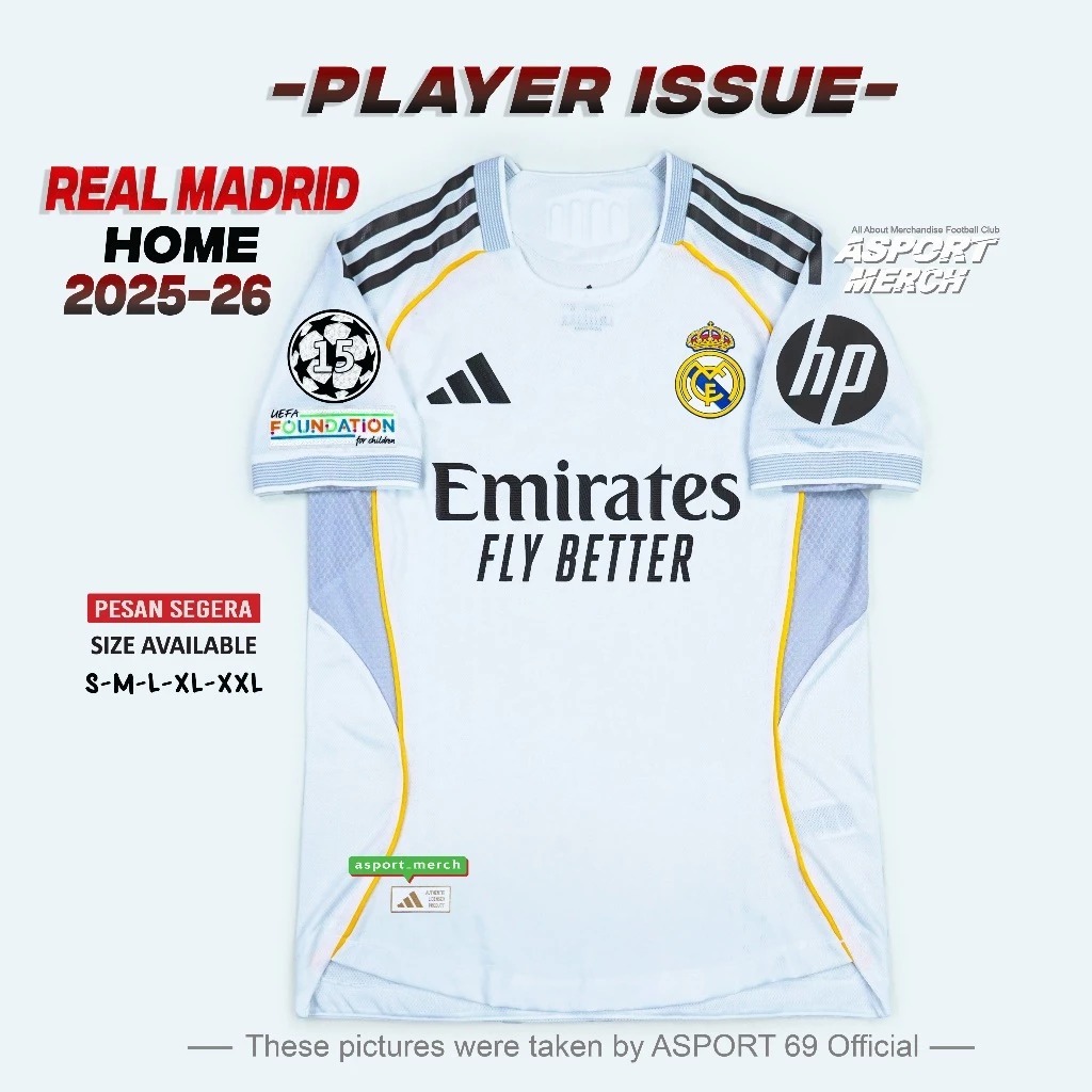 MADRID HOME PLAYER ISSUE 2025 2026 JERSEY MADRID HOME PI PLAYER ISSUE LATEST 25 26