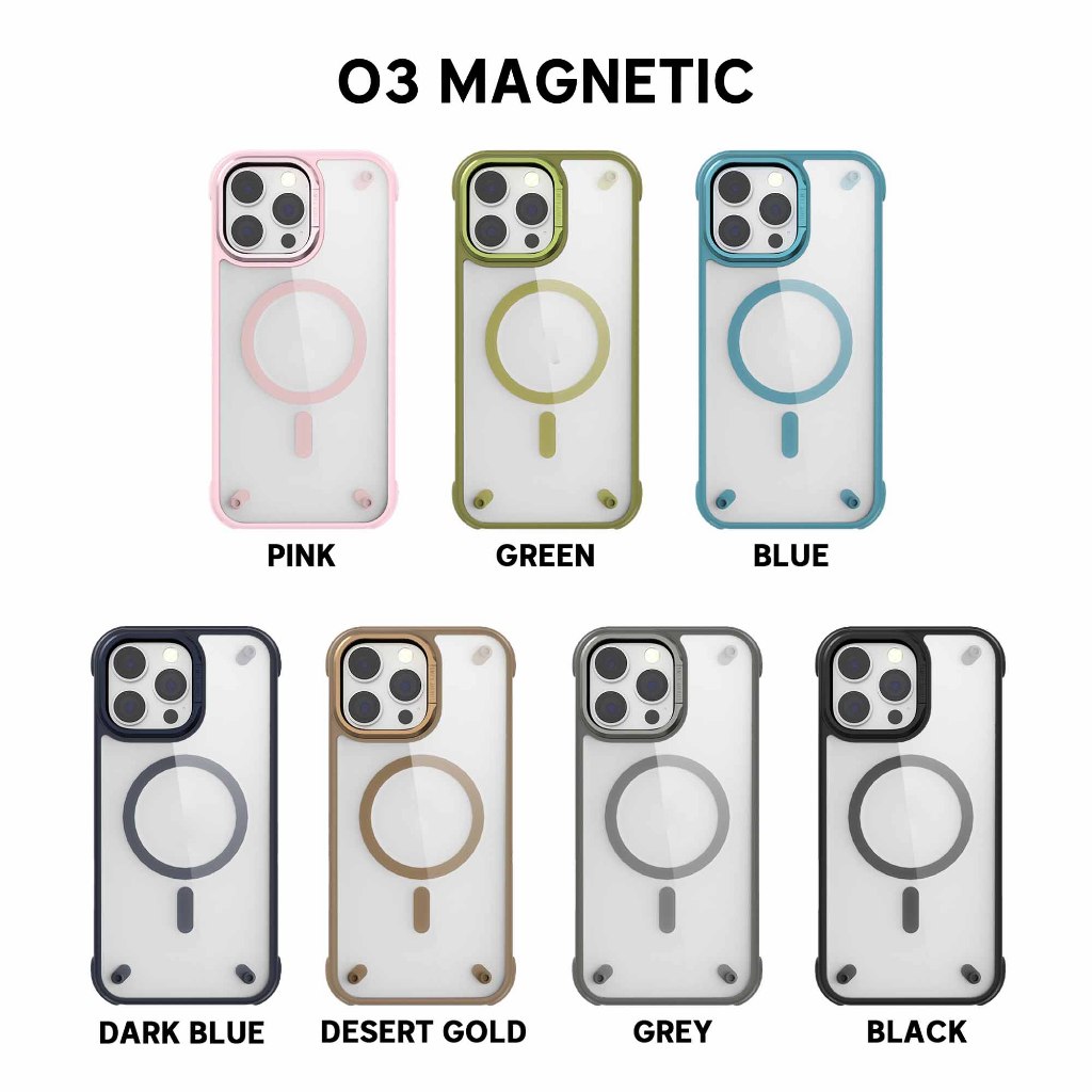O3 เคสกันชนแม่เหล็กสําหรับ Iphone 16 16 pro 16 plus 16 pro max 16e