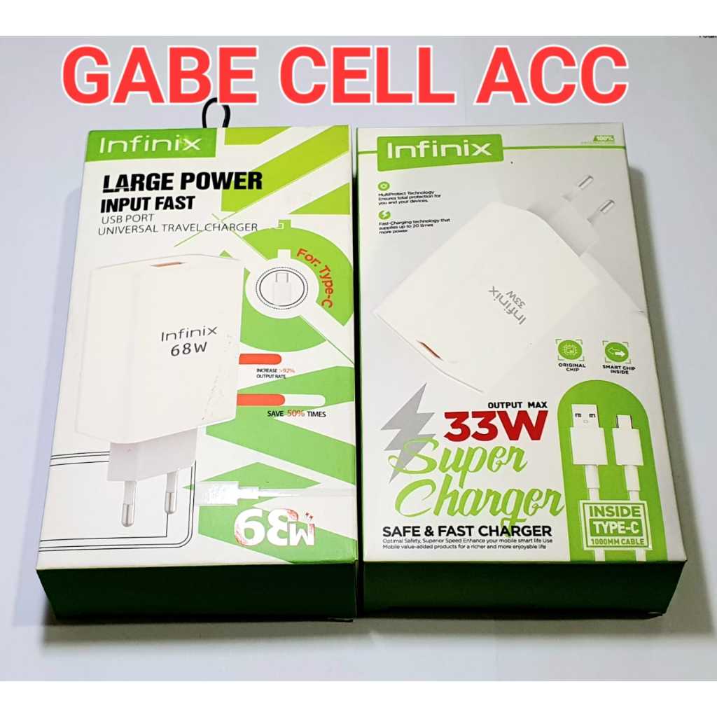 INFINIX CHARGER PLUS TYPE C CABLE พอร์ต USB UNIVERSAL TRAVEL CHARGER 68W INFINIX SUPER CHARGER TYPE 