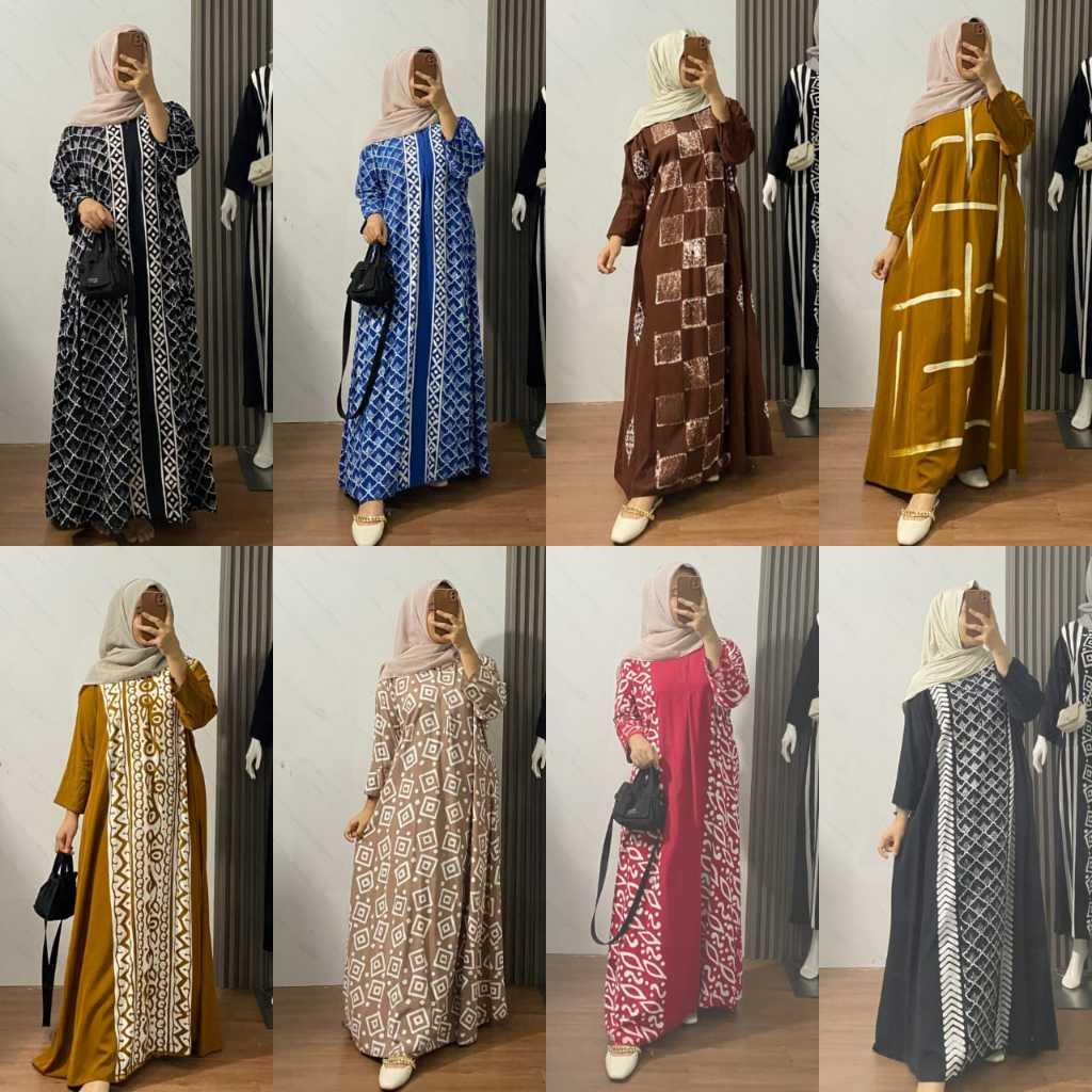 Kaftan Dress LD150 Cap Malaman Rayon Premium Busui