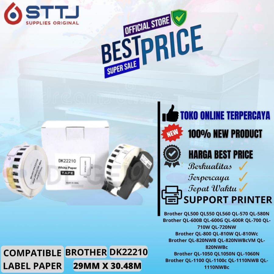 COMPATIBLE LABEL PAPER BROTHER DK-22210 DK22210 - 29MM X 30.48M