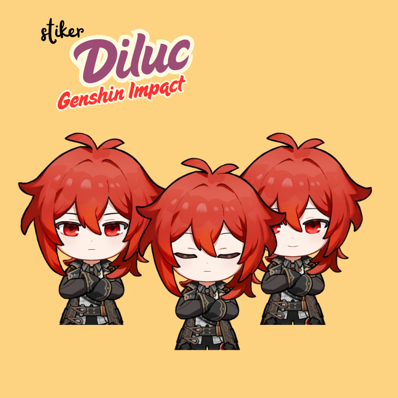 สติ๊กเกอร์ Genshin Impact Diluc | สติ๊กเกอร์ Merch Diluc Genshin Impact Vinyl Glossy กันน้ํา