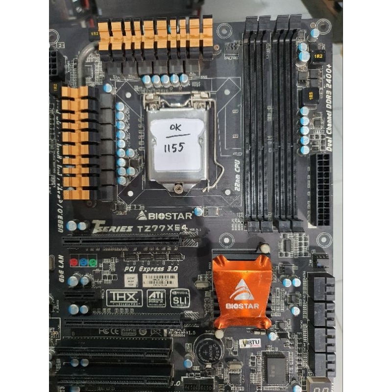 MOBO BIOSTAR TZ77XE4 SOCKET 1155, NORMAL NON BACKPANEL, MINUS 2 SLOT RAM DAMAGED