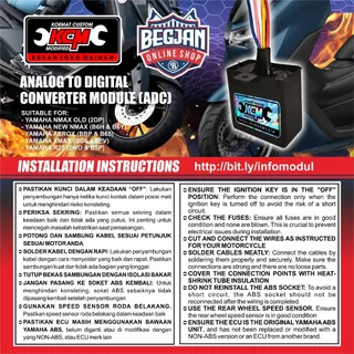 YAMAHA ABS TO NON-ABS GRADE DOWN MODULE พิเศษสําหรับ XMAX, NMAX, AEROX และ R25, DAMAGED ABS REPLACEMENT (Custom / KCM)