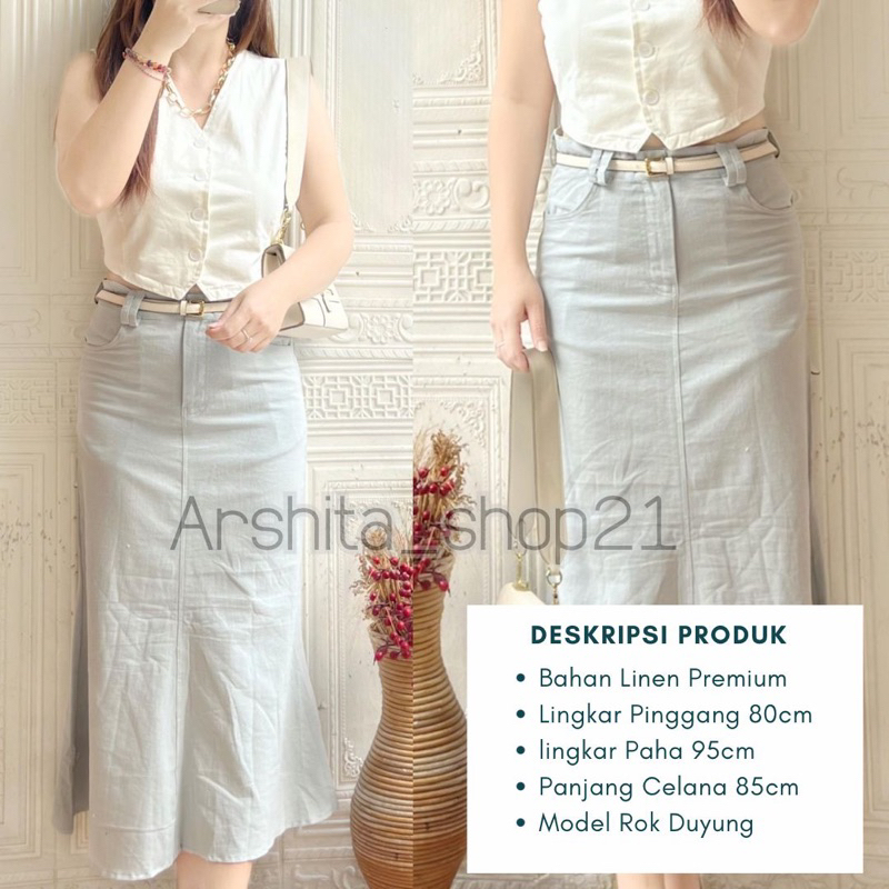 กระโปรงกรีก || [SK42165] WOMENS BOTTOM WOMENS MERMAID HIGH WAIST MERMAID SKIRT
