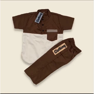 BOYS KOKO SHIRT SET MADE OF COTTON POLLY MATERIAL FOR AGES 1-12 ปี