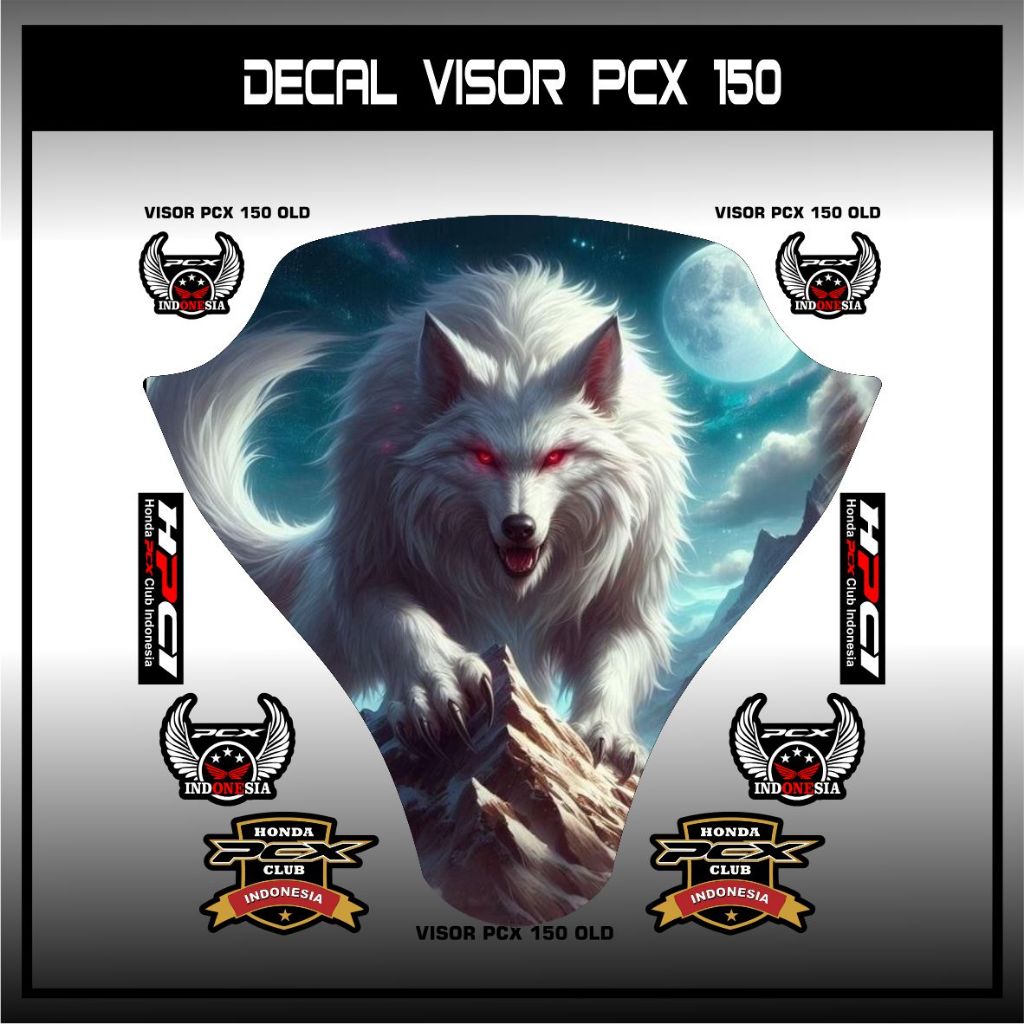 สติ๊กเกอร์ Honda PCX 150 VIsor - WOLF