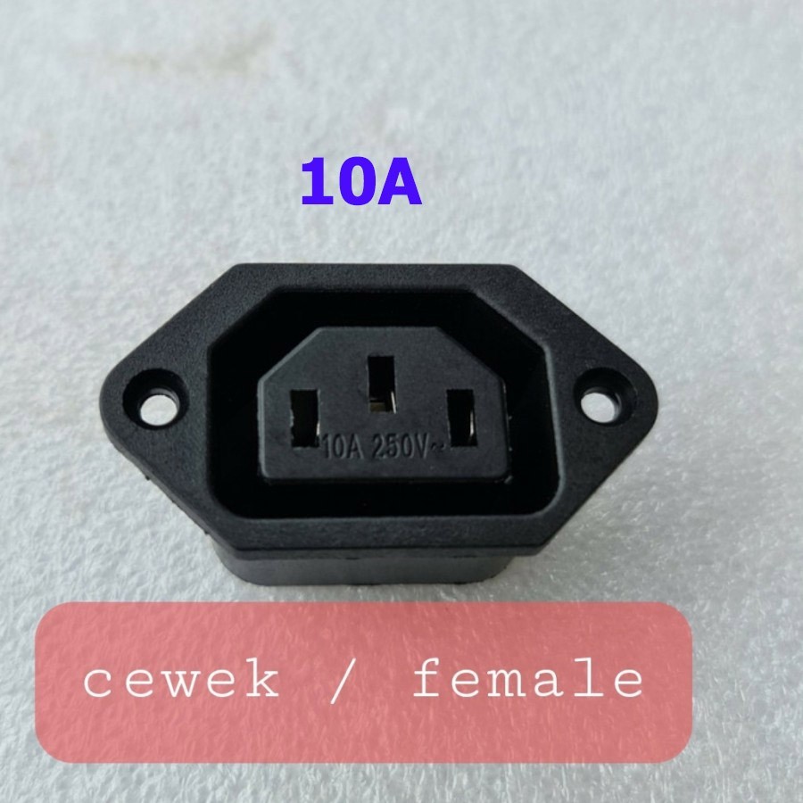 3 หลุมหญิง AC สายไฟซ็อกเก็ต Pin PSU คอมพิวเตอร์ PC CPU terminal