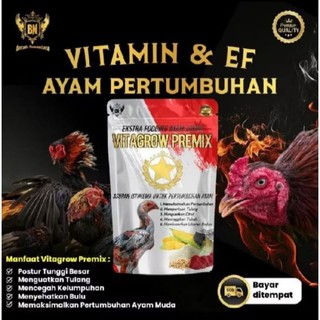 VITAGROW PREMIX 200 gram Vitamin ayam pakan ayam pemacu pertumbuhan badan dan postur