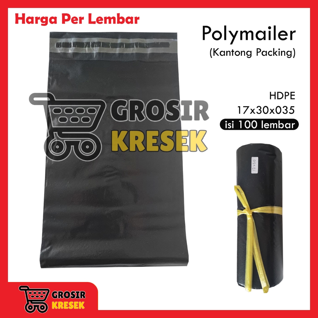 [LBR] Polymailer 17x30x035 Black Matte HDPE min. 100 แผ่น พลาสติกบรรจุออนไลน์ M132