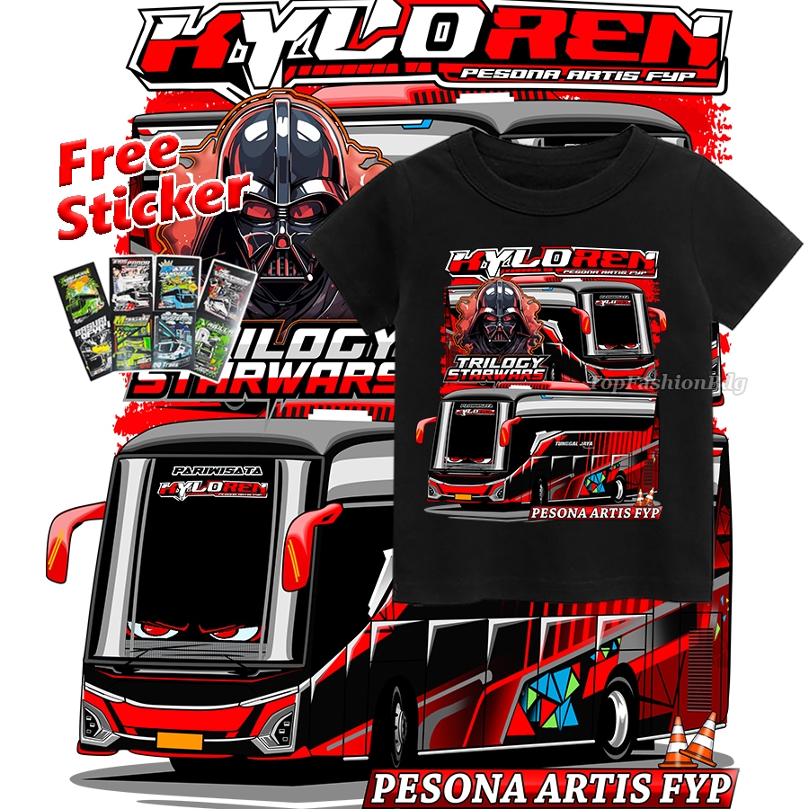 KYLOREN Bus เสื้อเด็ก Tellet Bus Vector เสื้อยืดสําหรับชาย 1-12 ปี