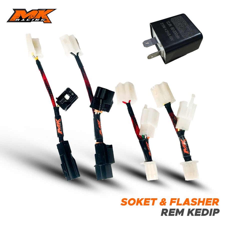 MK Racing Flasher Socket Stoplamp Fast กระพริบ Yamaha Mio Sporty Smile Vario NMAX Vixion Beat คาร์บูเรเตอร์