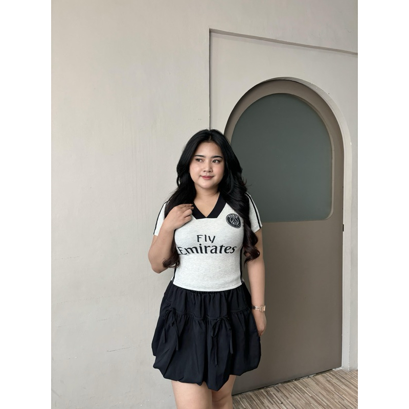Jersey Top Rib XL// Emirates Croptop bigsize - เสื้อสตรีร่วมสมัย