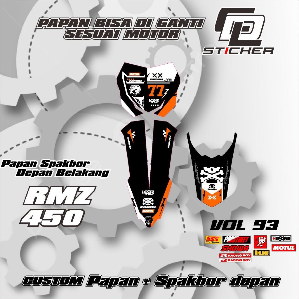 สติ๊กเกอร์สติ๊กเกอร์สติ๊กเกอร์ START NUMBER PLATE + FENDER FRONT RMZ 450 KLX BF KLX GORDON DTRACKER 