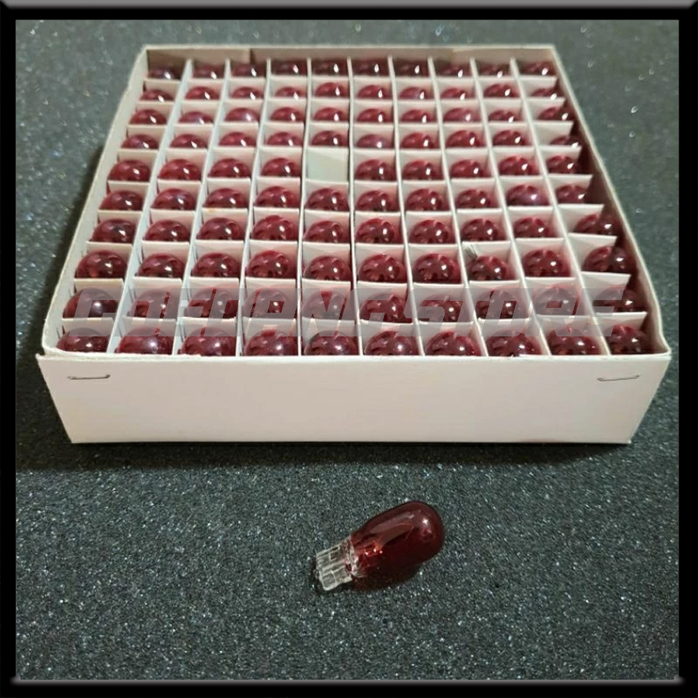 MERAH 100 PCS TURN หลอดไฟ/ปลั๊กหลอดไฟ 12V 10 วัตต์ T13 สีแดง MOKINI T13