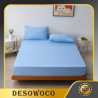 DESOWOCO Warna polos Sprei Anti Air/ SPREI WATERPROOF SULTAN MOTIF ANAK ROKET DINO BINTANG KUCING POLOS UKIR UKURAN 180X200 160x200