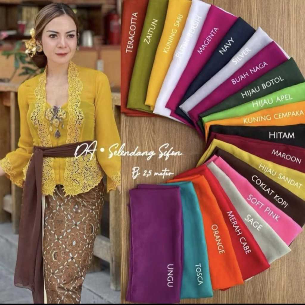 HICON SCARF/CHIFFON SCARF/BALI SCARF/PONFON SCARF 2.4M