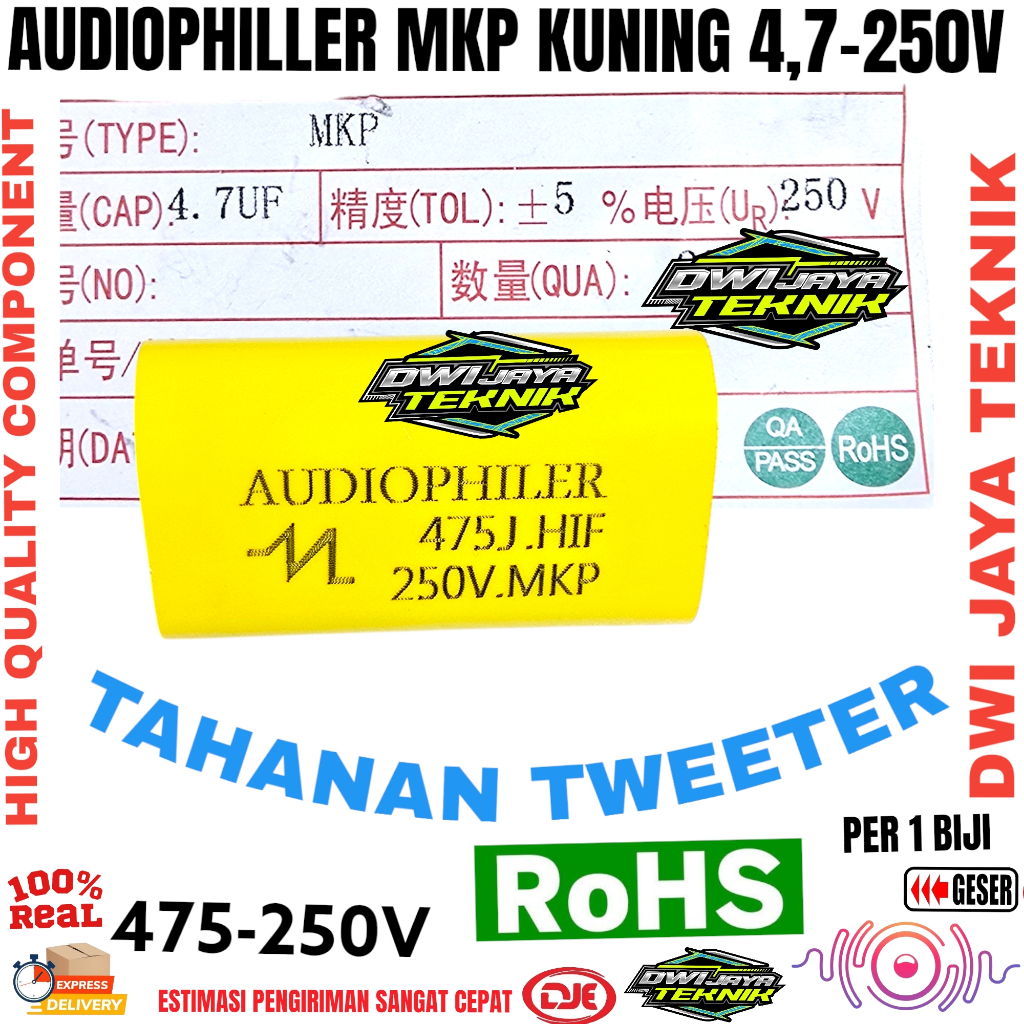 AUDIOPHILER 475 250V สีเหลือง (4.7μF)