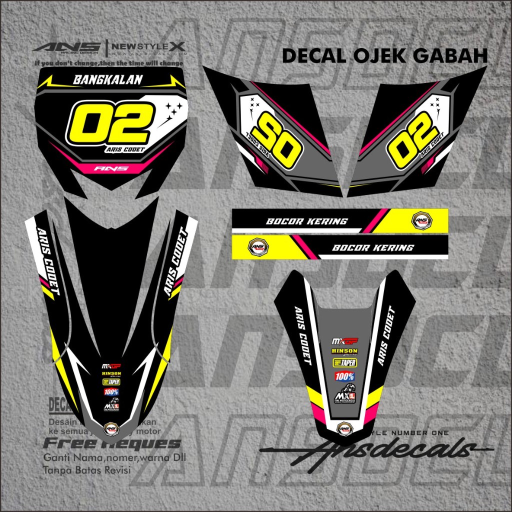 Spider ojek Decal Spider สติกเกอร์ yz สติกเกอร์รถจักรยานยนต์ Decal Spider ขนส่ง Decal taxi Spider