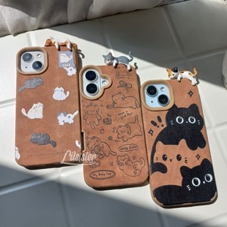 LILSISTERSTUFF | Lazy cat with 3D Decorative Case (11 12 13 14 15 16 17 PRO PROMAX)