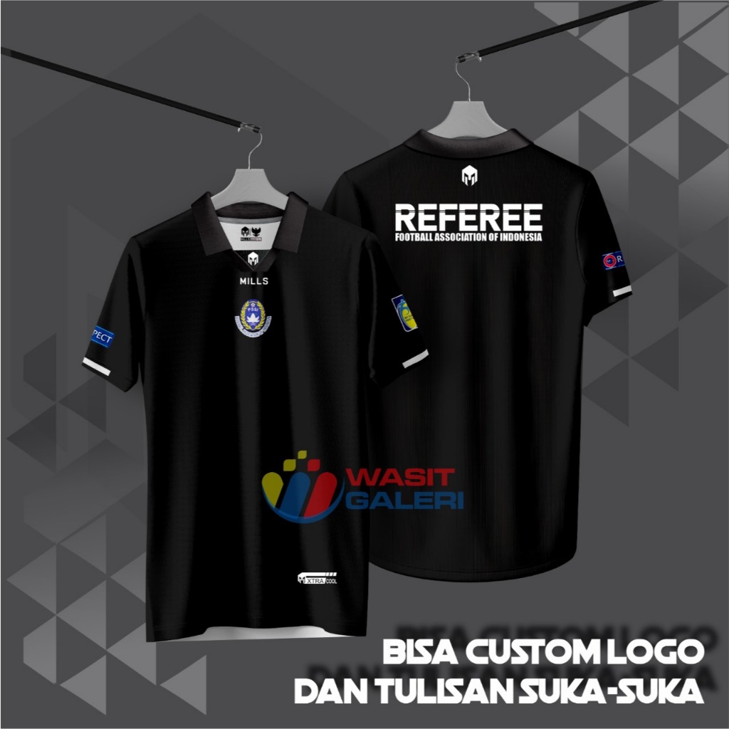 CUSTOM VINTAGE COLLAR REFEREE TRAINING JERSEY (PSSI-REFEREE-FAIRPLAY-RESPECT)
