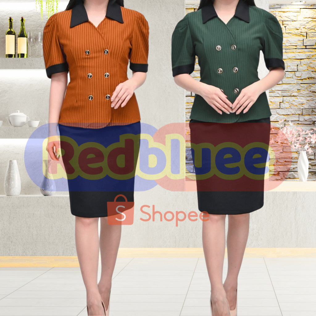 ชุดกระโปรงสั้น Redbluee Scuba วัสดุยืดระดับพรีเมียม ลายทาง Rb 888 Lls [สามารถยูนิฟอร์มได้]