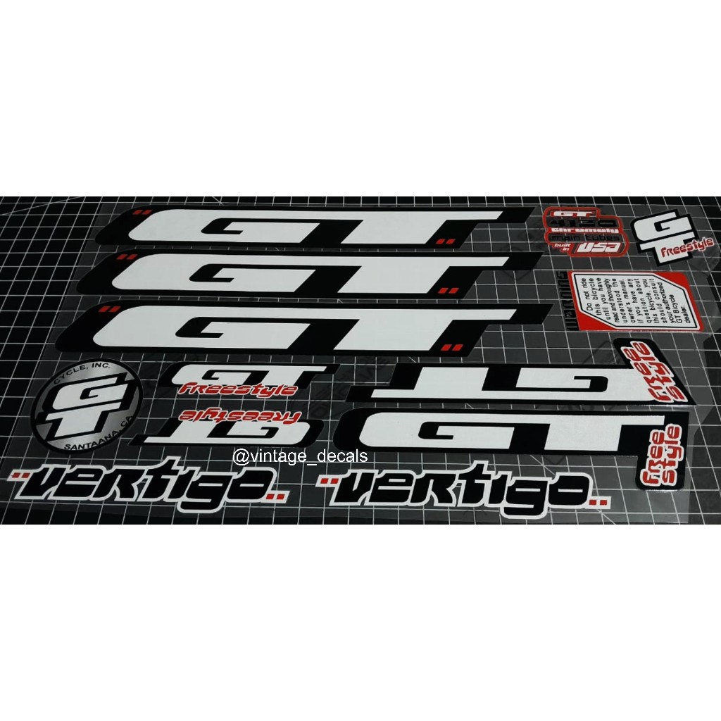 สติ๊กเกอร์สติ๊กเกอร์ทดแทน BMX GT vertigo