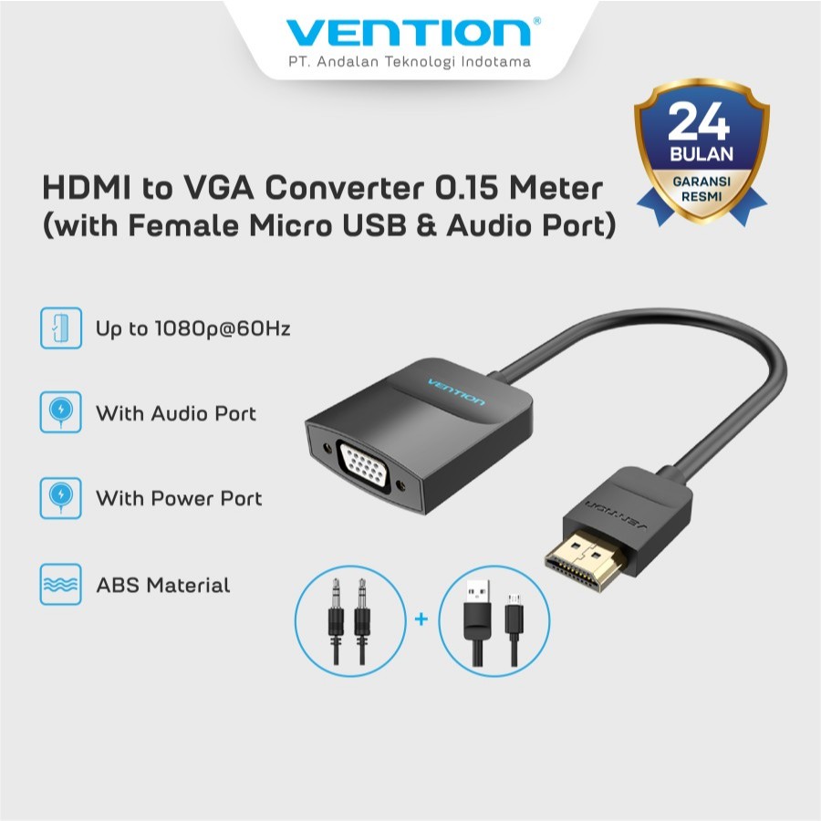 Vention อะแดปเตอร์แปลง HDMI เป็น VGA สําหรับจอภาพและโปรเจคเตอร์ - 42161