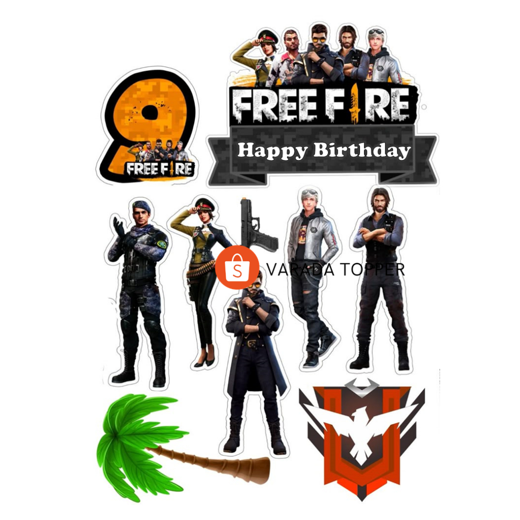ภาค2 | FREE FIRE / Free Fire Birthday Topper Request Name / FF GAME ตกแต่งเค้กวันเกิด