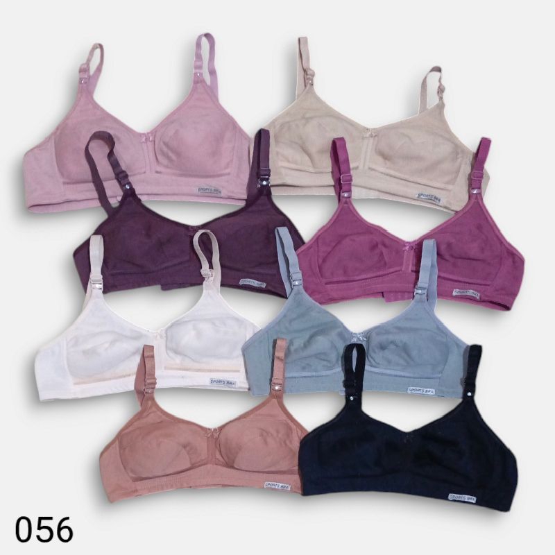 BRA BH DAILY SPORT BRA BASIC JUMBO 056 I ไร้สายโฟมไม่มี I ขนาด 42-44 I CUP B ขนาดใหญ่ I HOOK 2